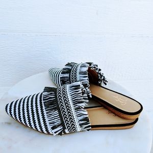 Crown Vintage Mules- Black and white- size 10